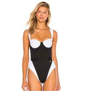 MBM heroine onepiece swimsuit size Xs NWT corset style swimsuit boning underwire